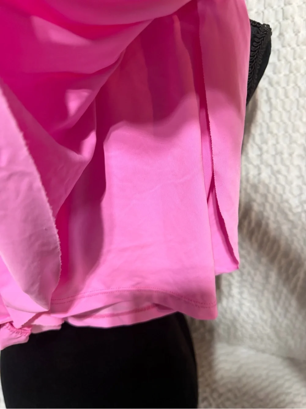Smocked Hot Pink Off-Shoulder Cropped Top